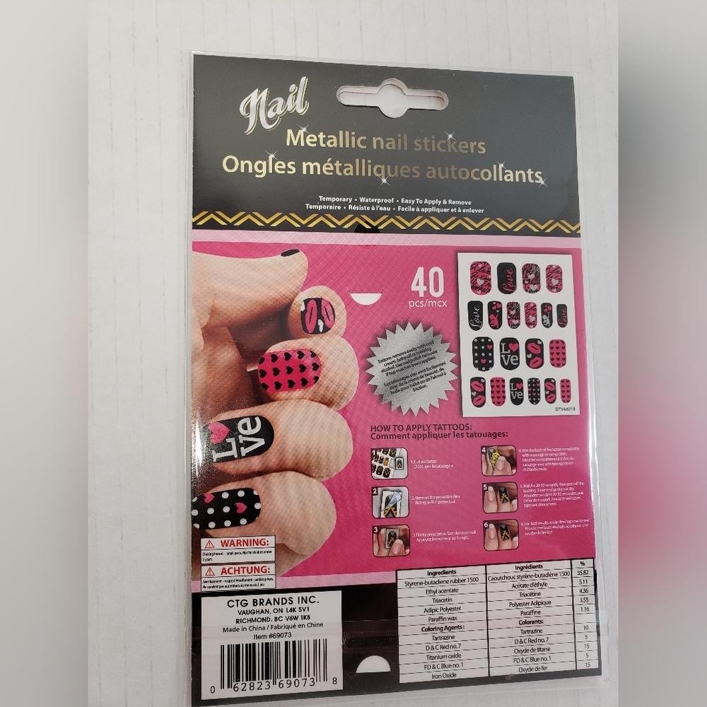 Metallic Nail Stickers - 40 Pieces